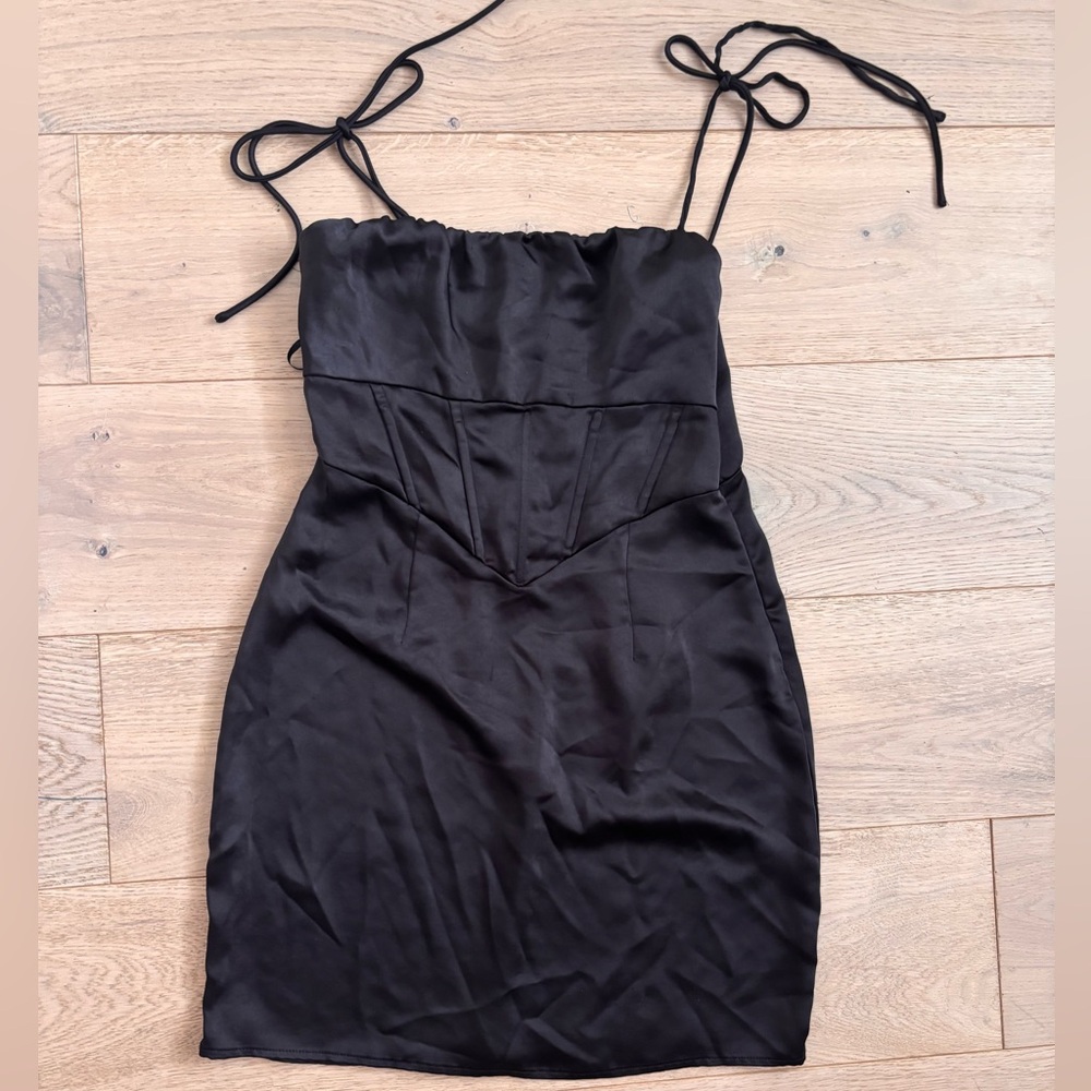 Princess Polly Silky Black Mini Dress